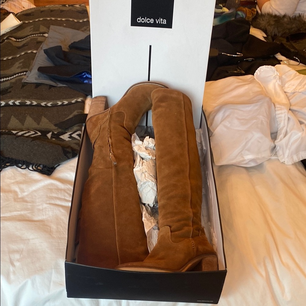 Dolce Vita Brown Suede Over-the-Knee Boots